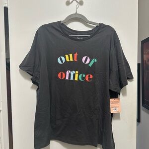 NWT ban.do Multicolor 'Out of Office' Black T-Shirt